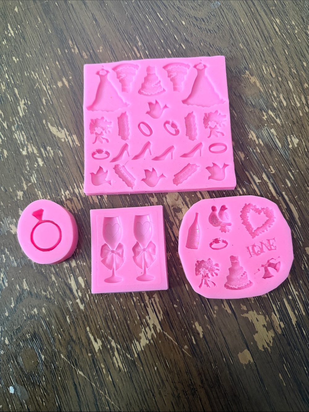 Pink Silicone Cake Topper Molds for Wedding & Celebration